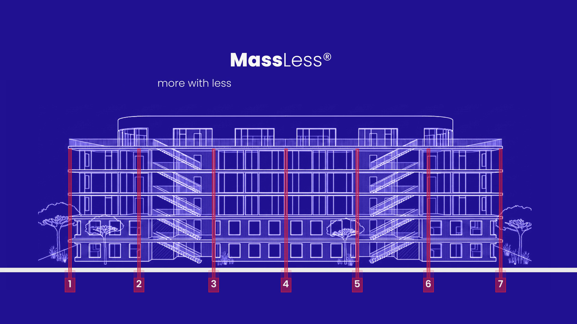Structure d’un bâtiment MassLess®.